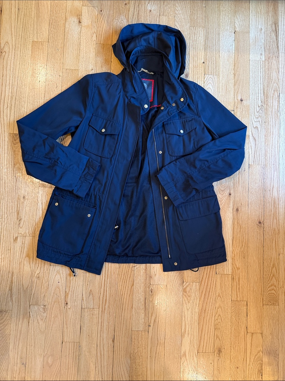 Vince Camuto Navy Hooded Field Jacket